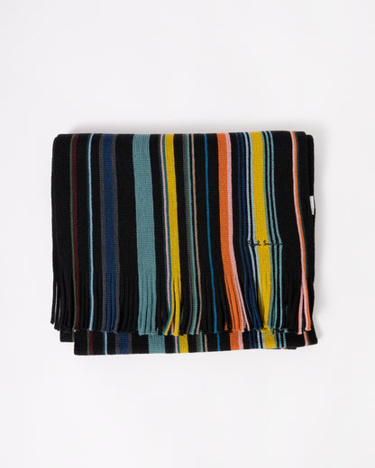 Paul Smith Mens Ivan Stripe Scarf - 79 Black