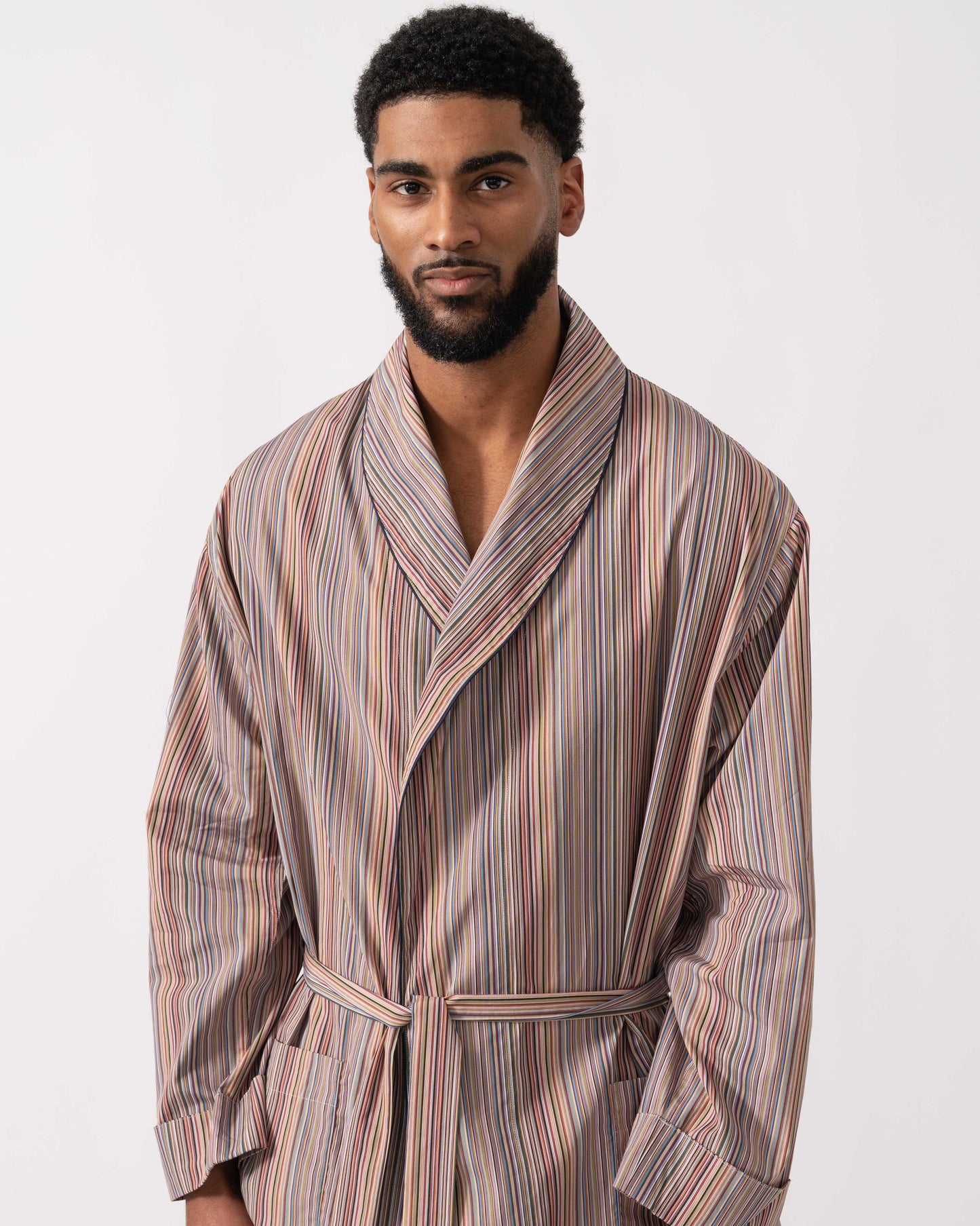 Paul Smith Mens Signature Stripe Dressing Gown close up