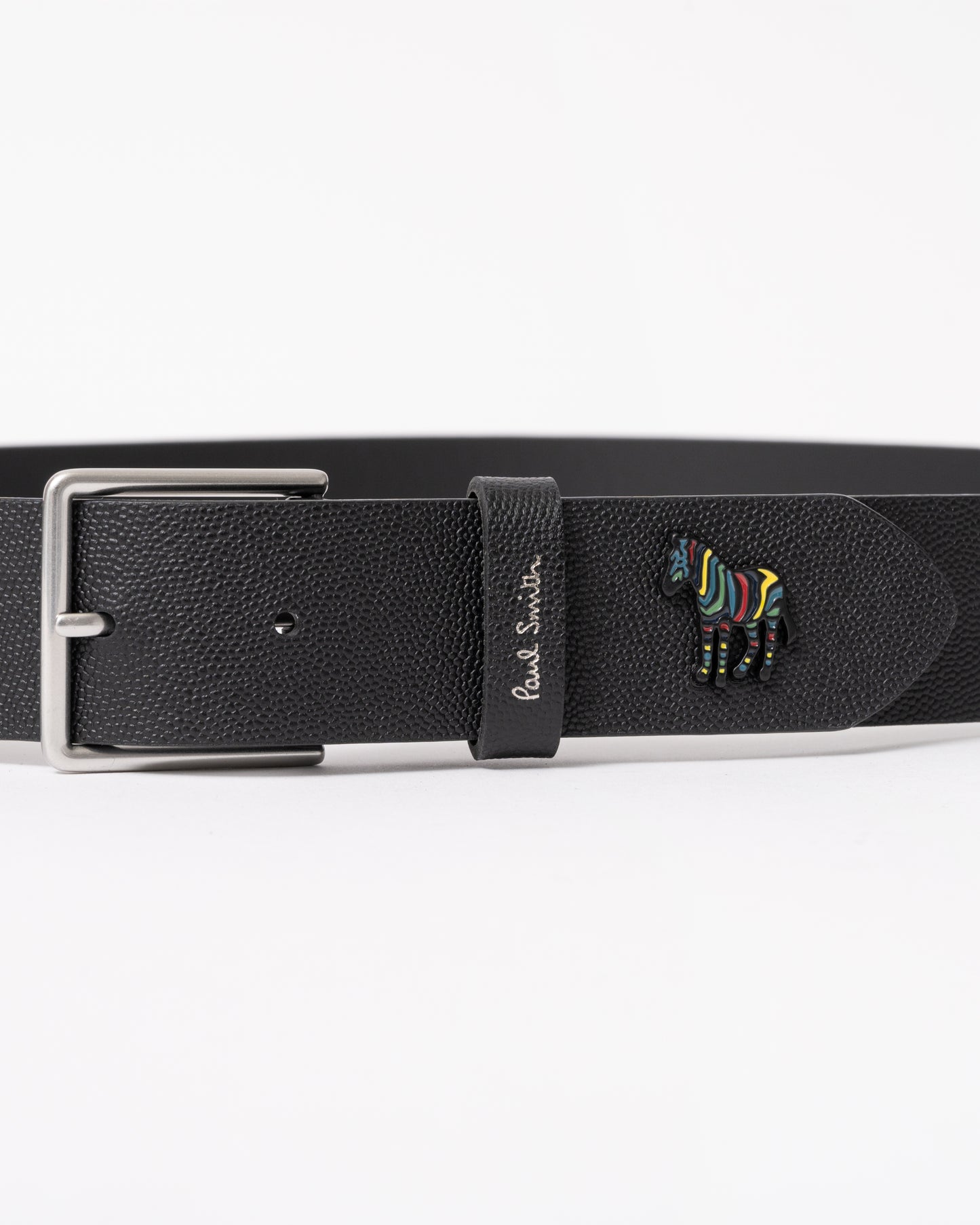 Paul Smith Mens Zebra Badge Belt - 79A Black