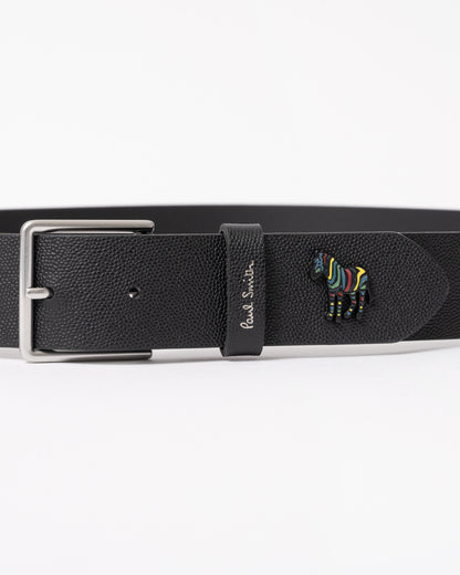 Paul Smith Mens Zebra Badge Belt - 79A Black
