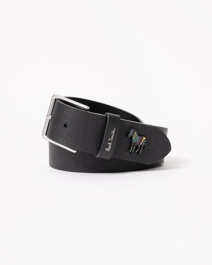 Paul Smith Mens Zebra Badge Belt - 79A Black