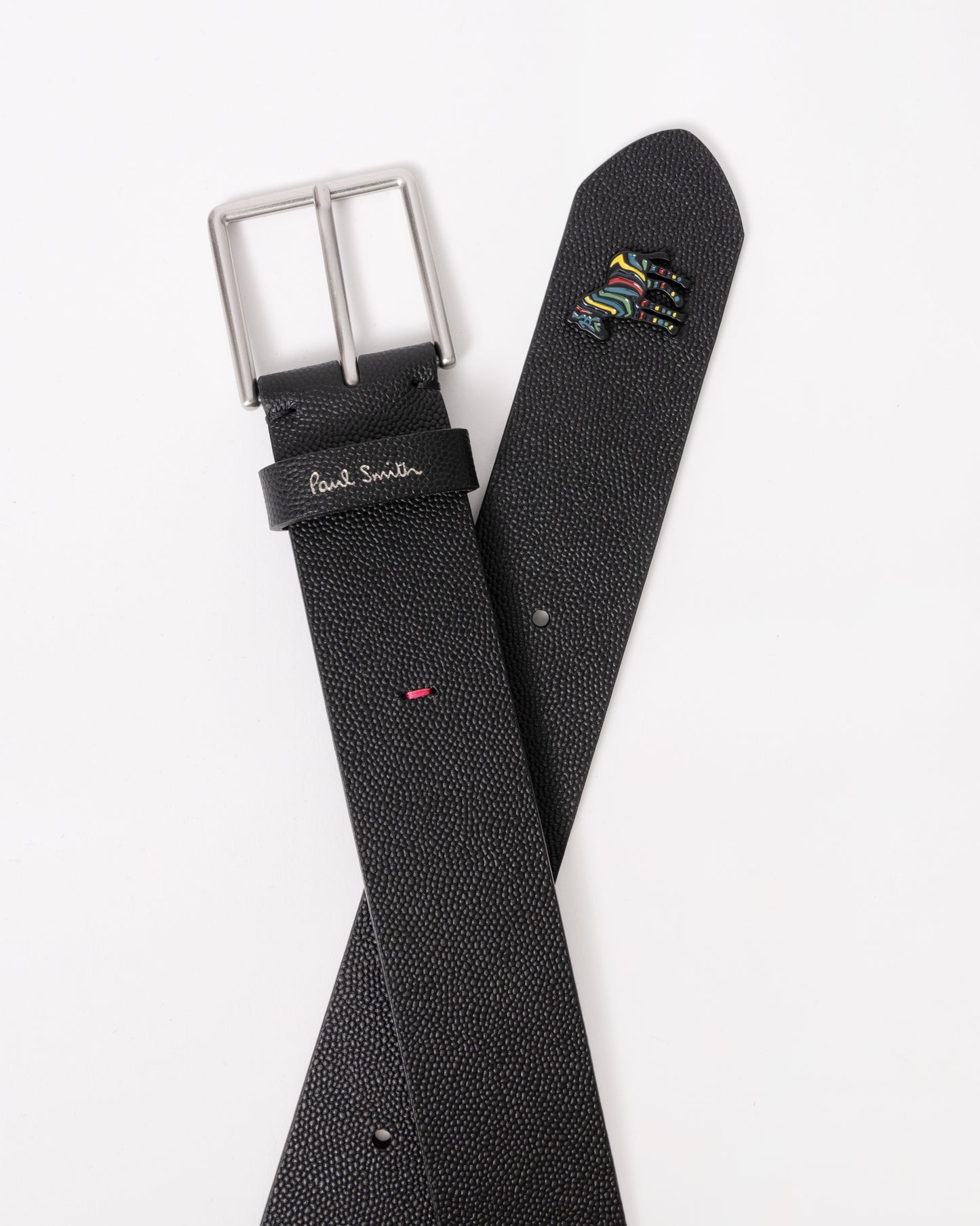Paul Smith Mens Zebra Badge Belt - 79A Black