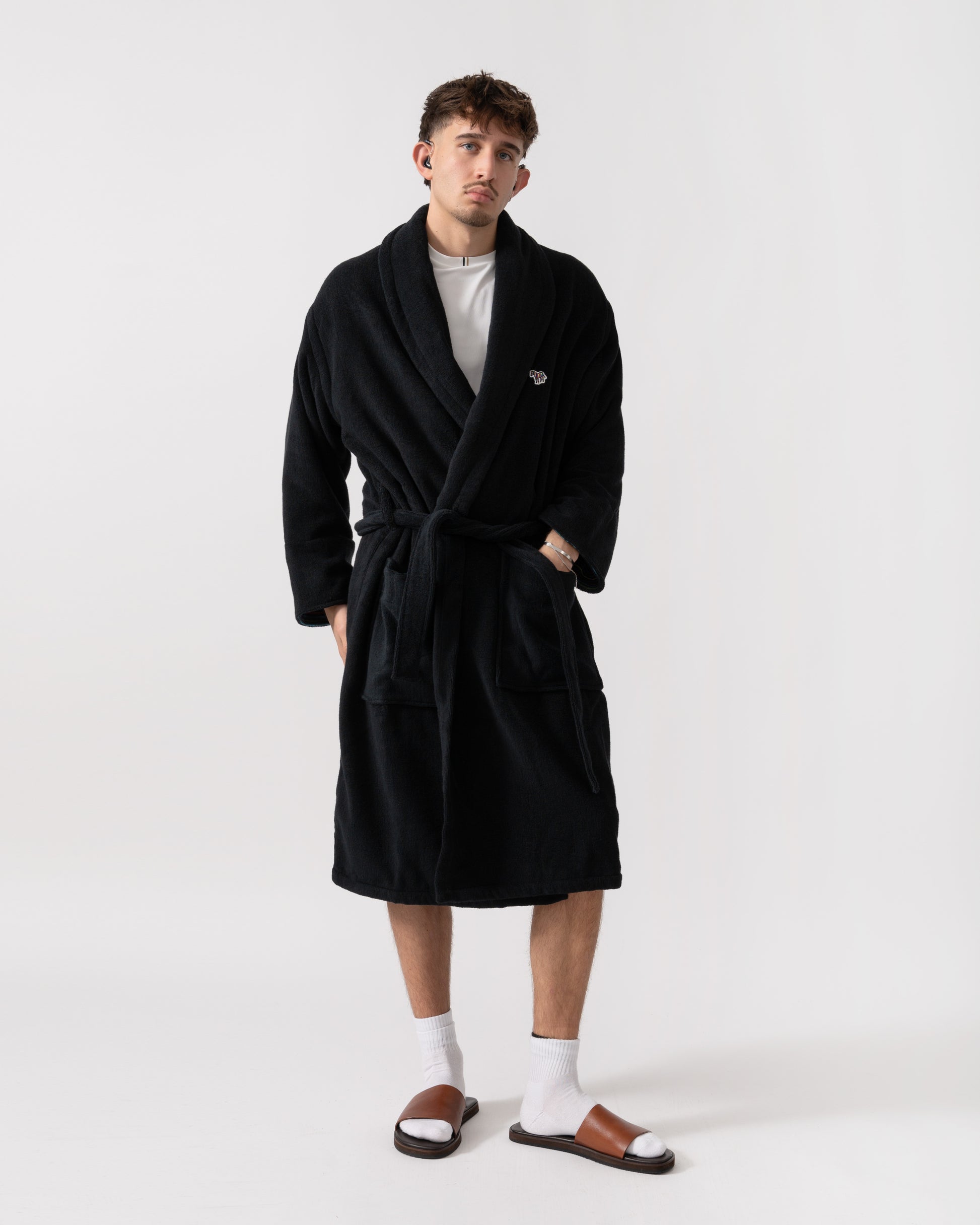 Paul Smith Zebra Dressing Gown - 79 Black closed