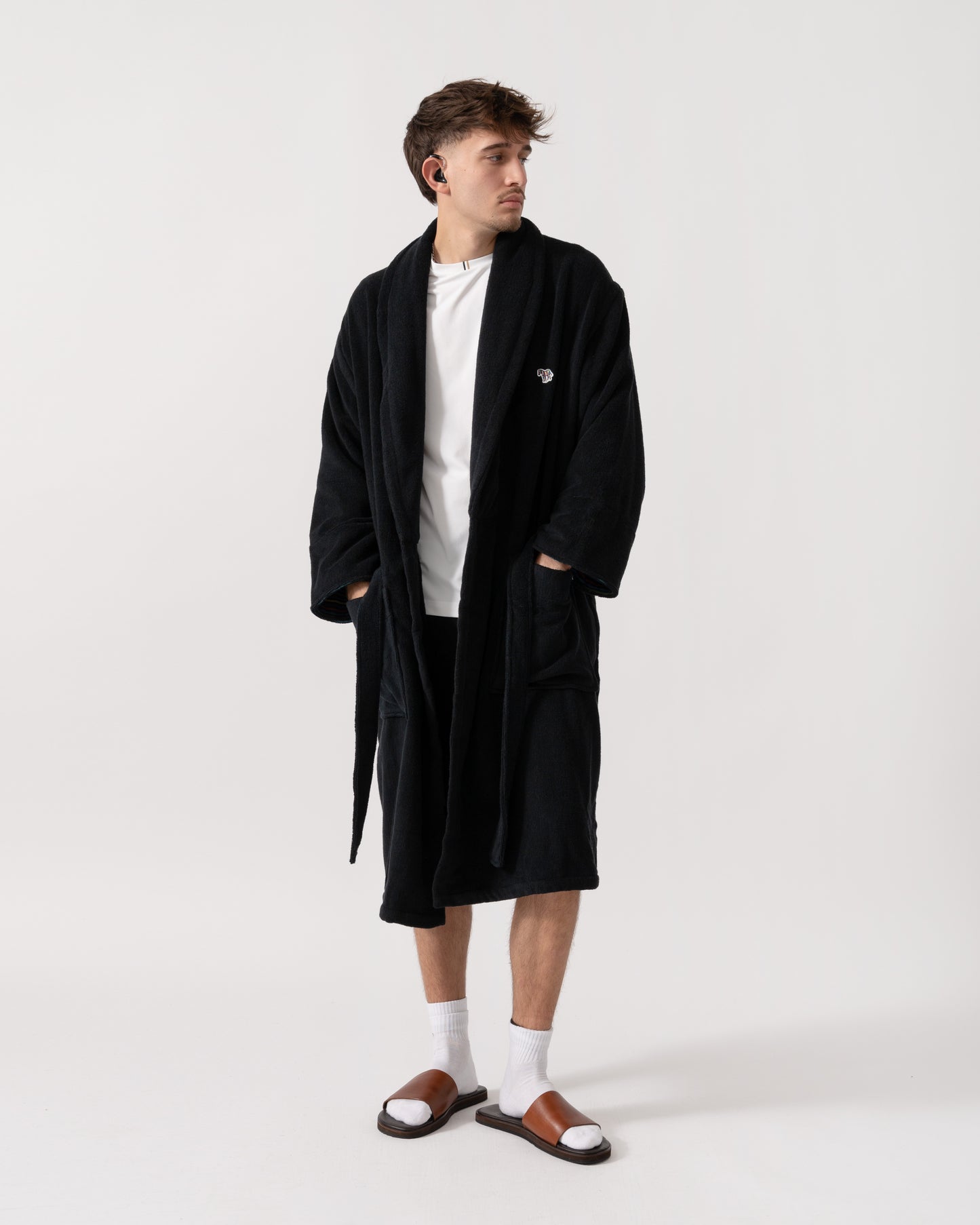 Paul Smith Zebra Dressing Gown - 79 Black open 