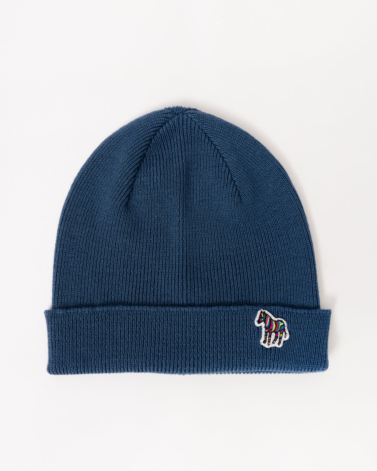 Paul Smith Mens Zebra Logo Beanie - 43 Greyish Blue