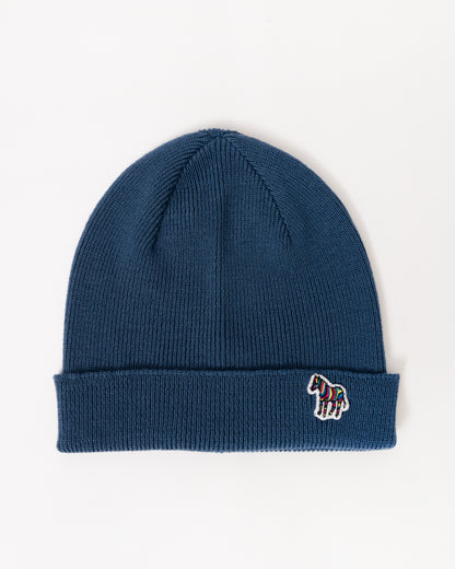 Paul Smith Mens Zebra Logo Beanie - 43 Greyish Blue
