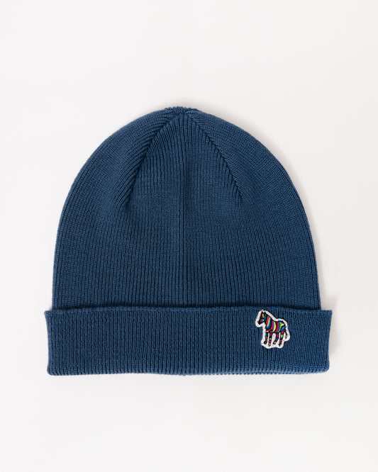 Paul Smith Mens Zebra Logo Beanie - 43 Greyish Blue
