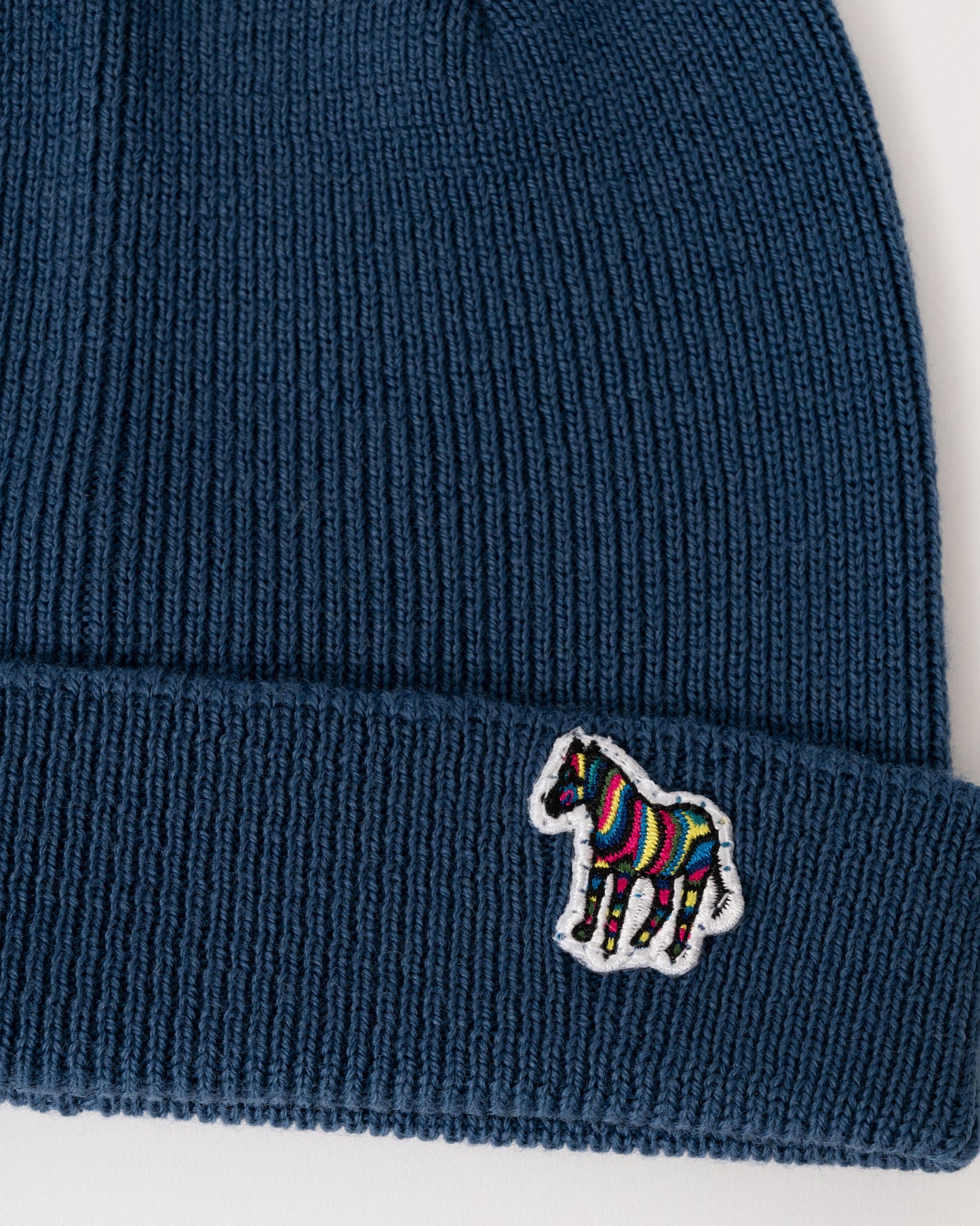 Paul Smith Mens Zebra Logo Beanie - 43 Greyish Blue
