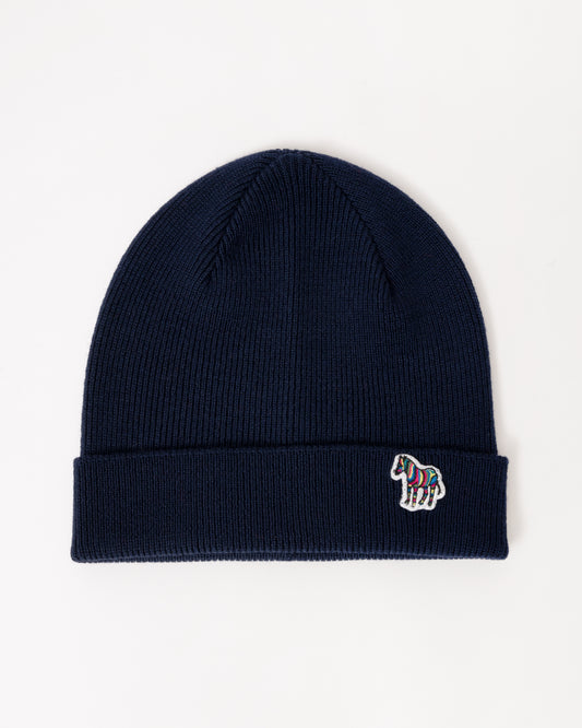 Paul Smith Mens Zebra Logo Beanie - 47 Navy