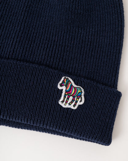 Paul Smith Mens Zebra Logo Beanie - 47 Navy
