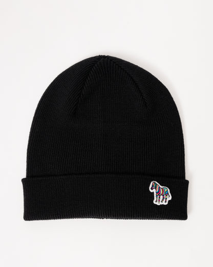 Paul Smith Mens Zebra Logo Beanie - 79 Black