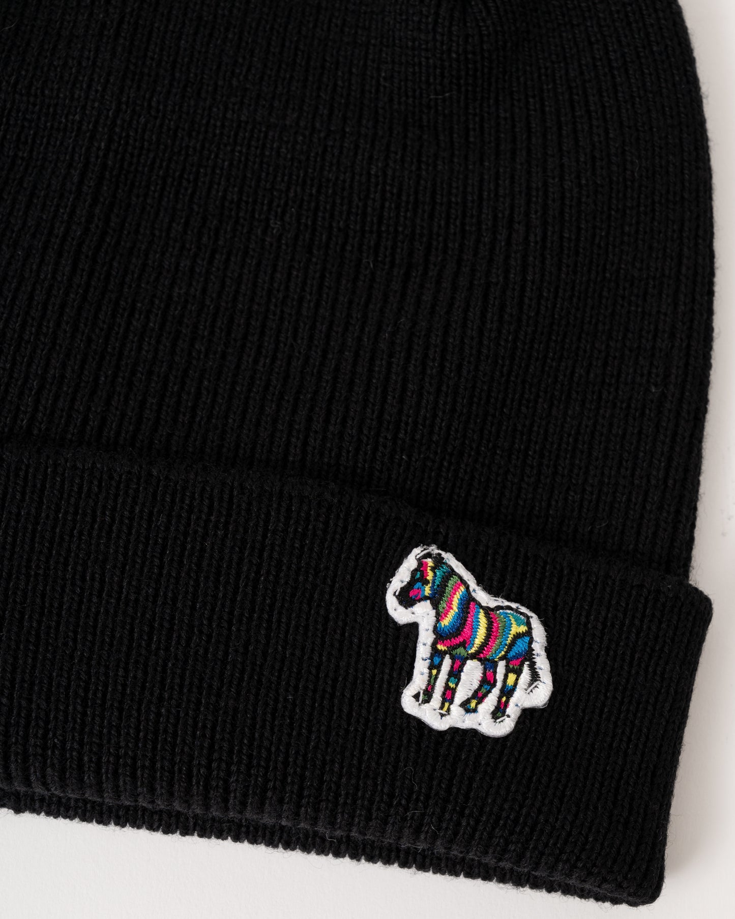 Paul Smith Mens Zebra Logo Beanie - 79 Black