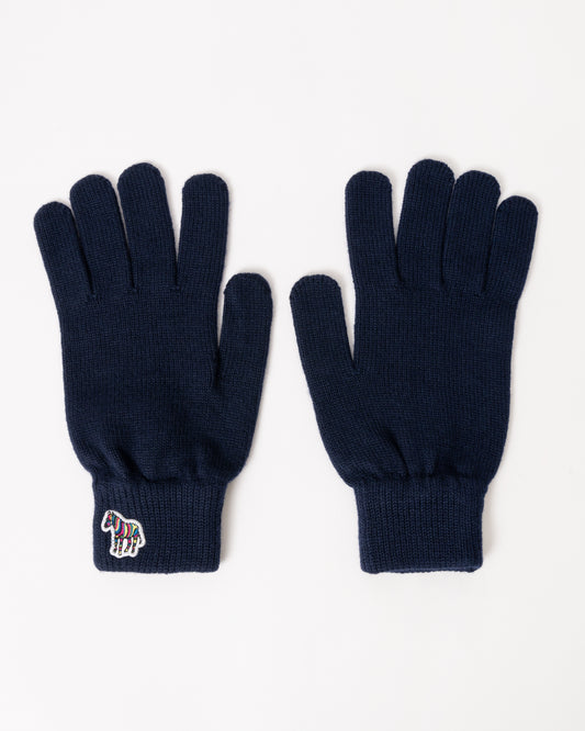 Paul Smith Mens Zebra Logo Gloves - 47 Navy
