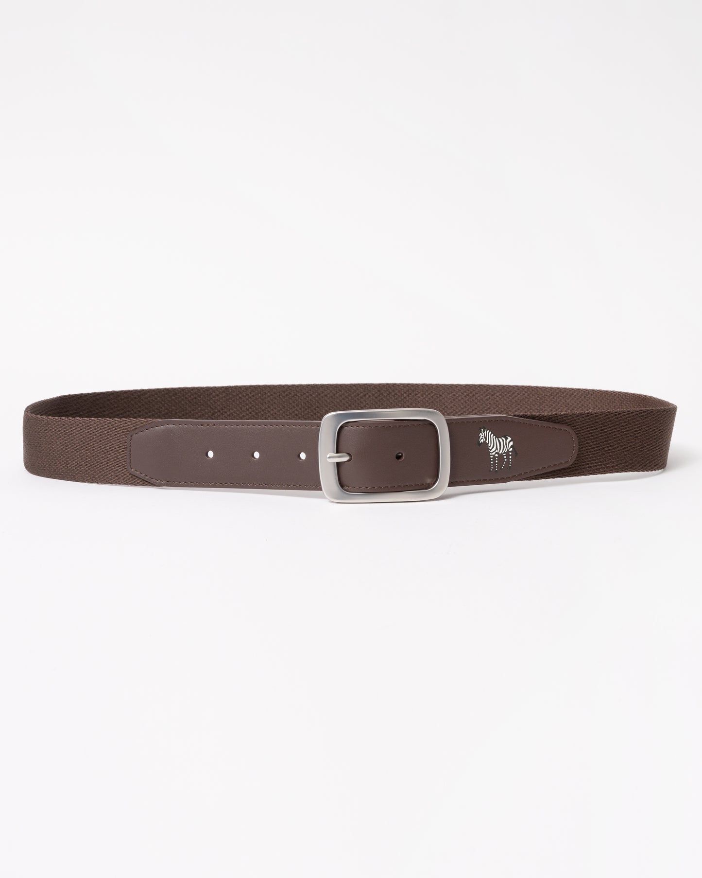 Paul Smith Mens Zebra Webbing Belt - 66 Chocolate