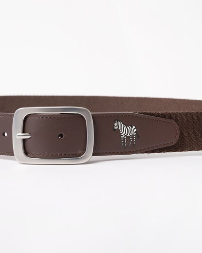 Paul Smith Mens Zebra Webbing Belt - 66 Chocolate