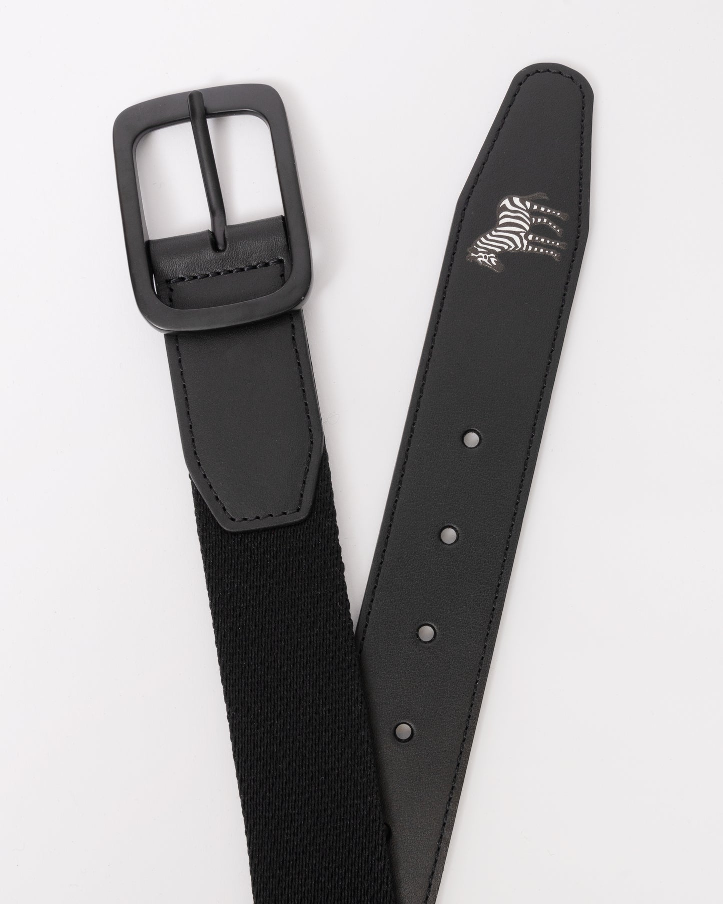 Paul Smith Mens Zebra Webbing Belt - 79 Black