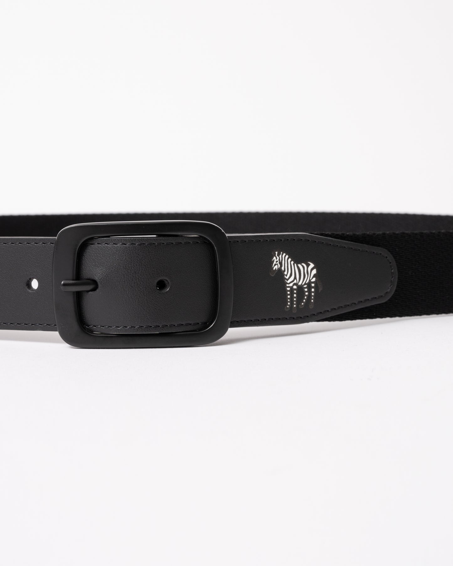 Paul Smith Mens Zebra Webbing Belt - 79 Black