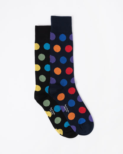 Paul Smith Mens 2-Pack Polka Dot Socks 2 pack flat lay