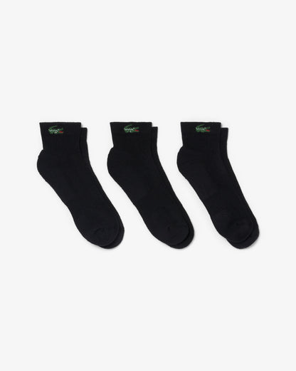 Lacoste 3-Pack Mid-Length Mens Sport Socks - Black 031