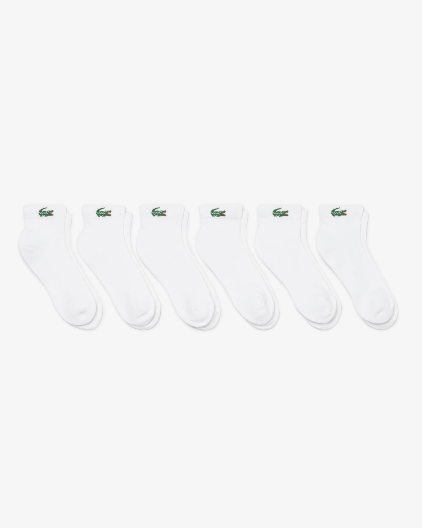 Lacoste 6-Pack Mid-Length Mens Sport Socks - White 001