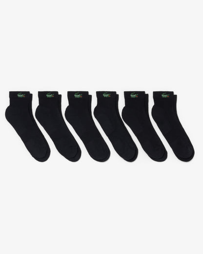 Lacoste 6-Pack Mid-Length Mens Sport Socks - Black 031