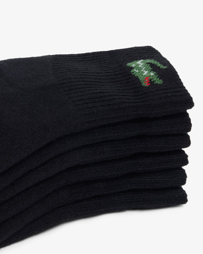 Lacoste 6-Pack Mid-Length Mens Sport Socks - Black 031