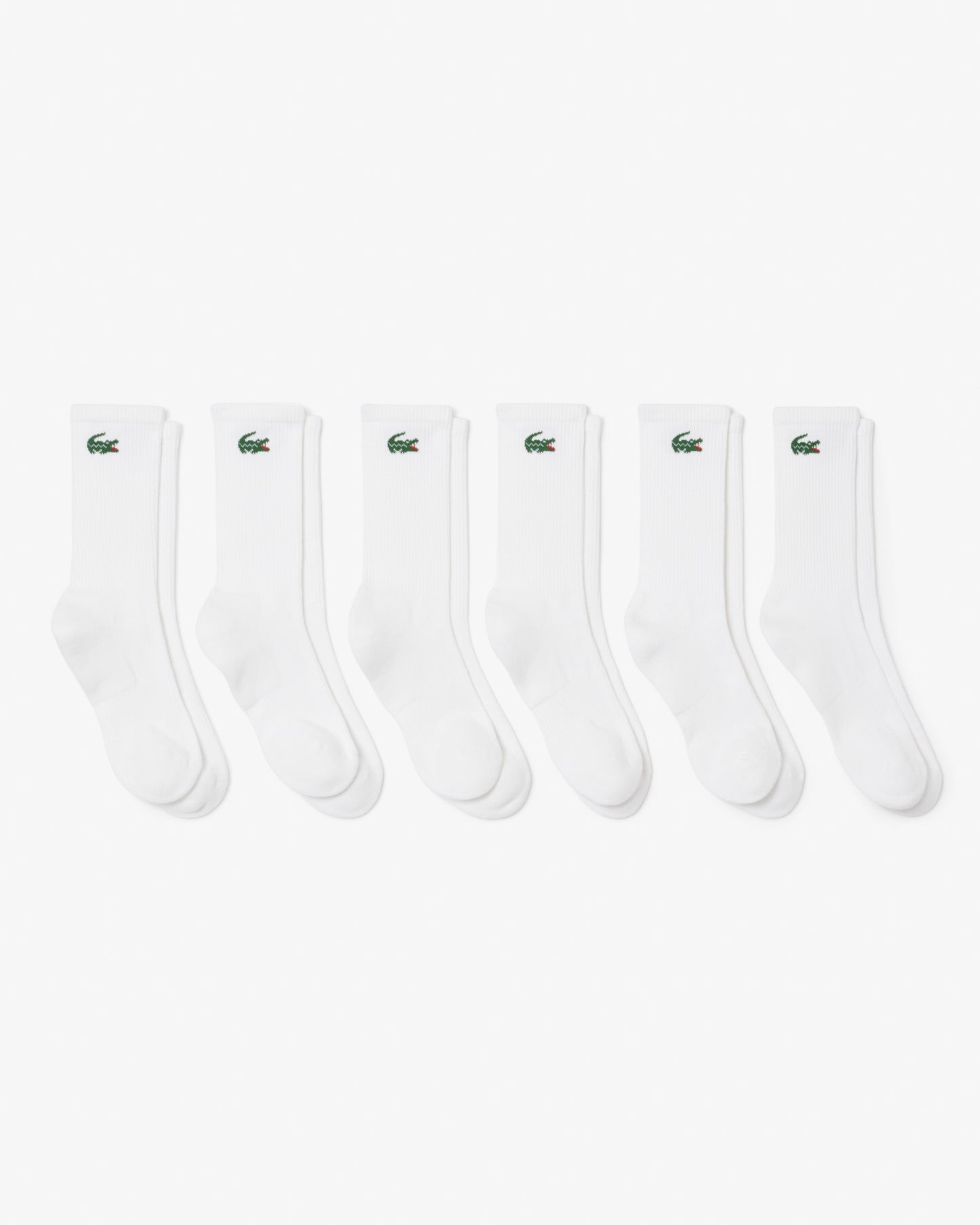 Lacoste 6-Pack Long Mens Sport Socks - White 001