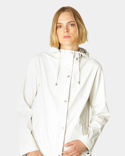 Ilse Jacobsen Rain Womens Short Rubberised Raincoat - Milk Creme 121