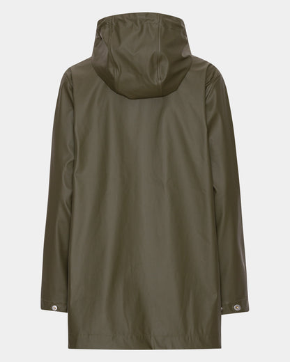 Ilse Jacobsen Rain Womens Short Rubberised Raincoat - Army 410