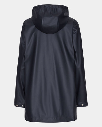 Ilse Jacobsen Rain Womens Short Rubberised Raincoat - Dark Indigo 660