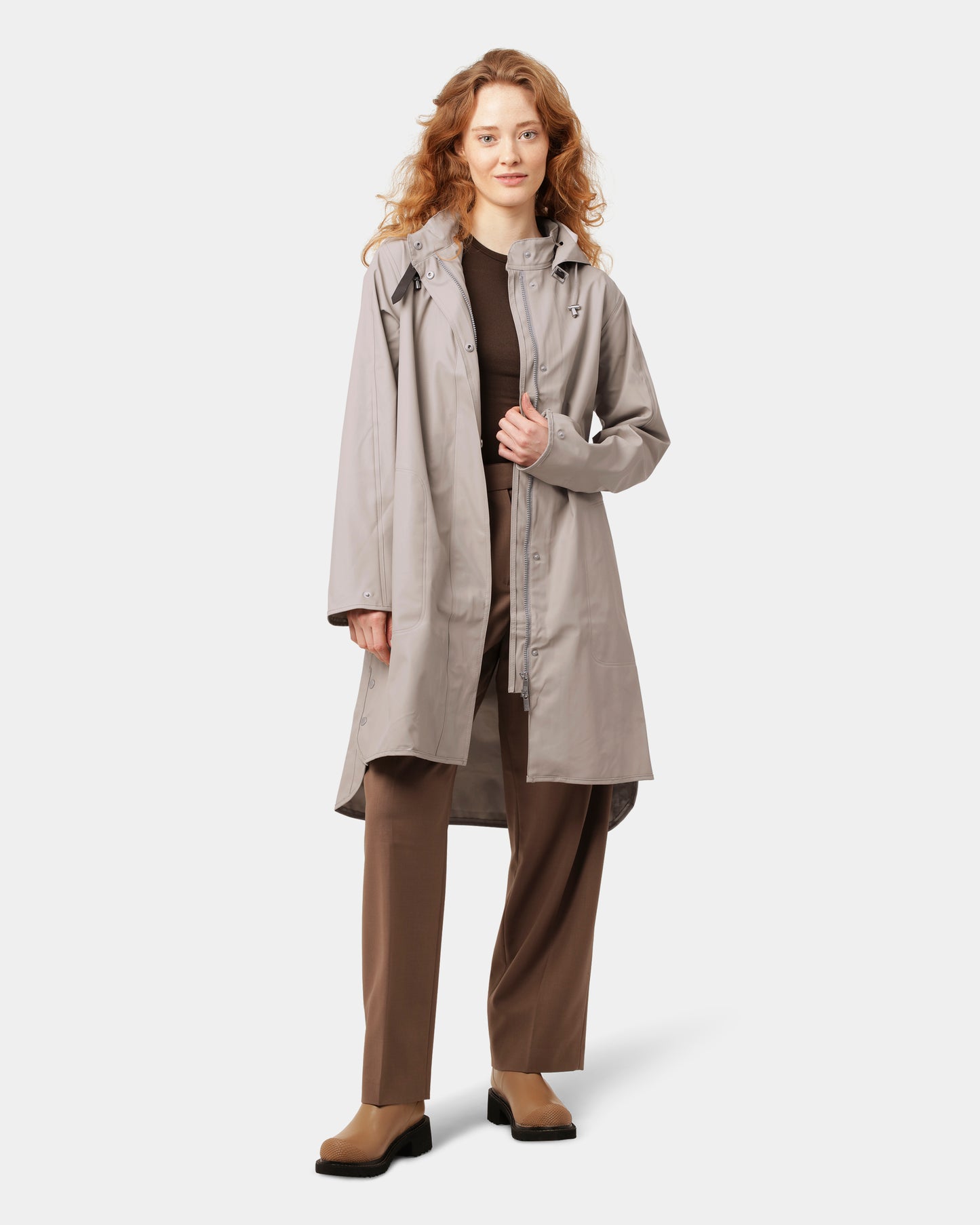 Ilse Jacobsen Rain Womens A-Line Rubberised Raincoat - Atmosphere 149