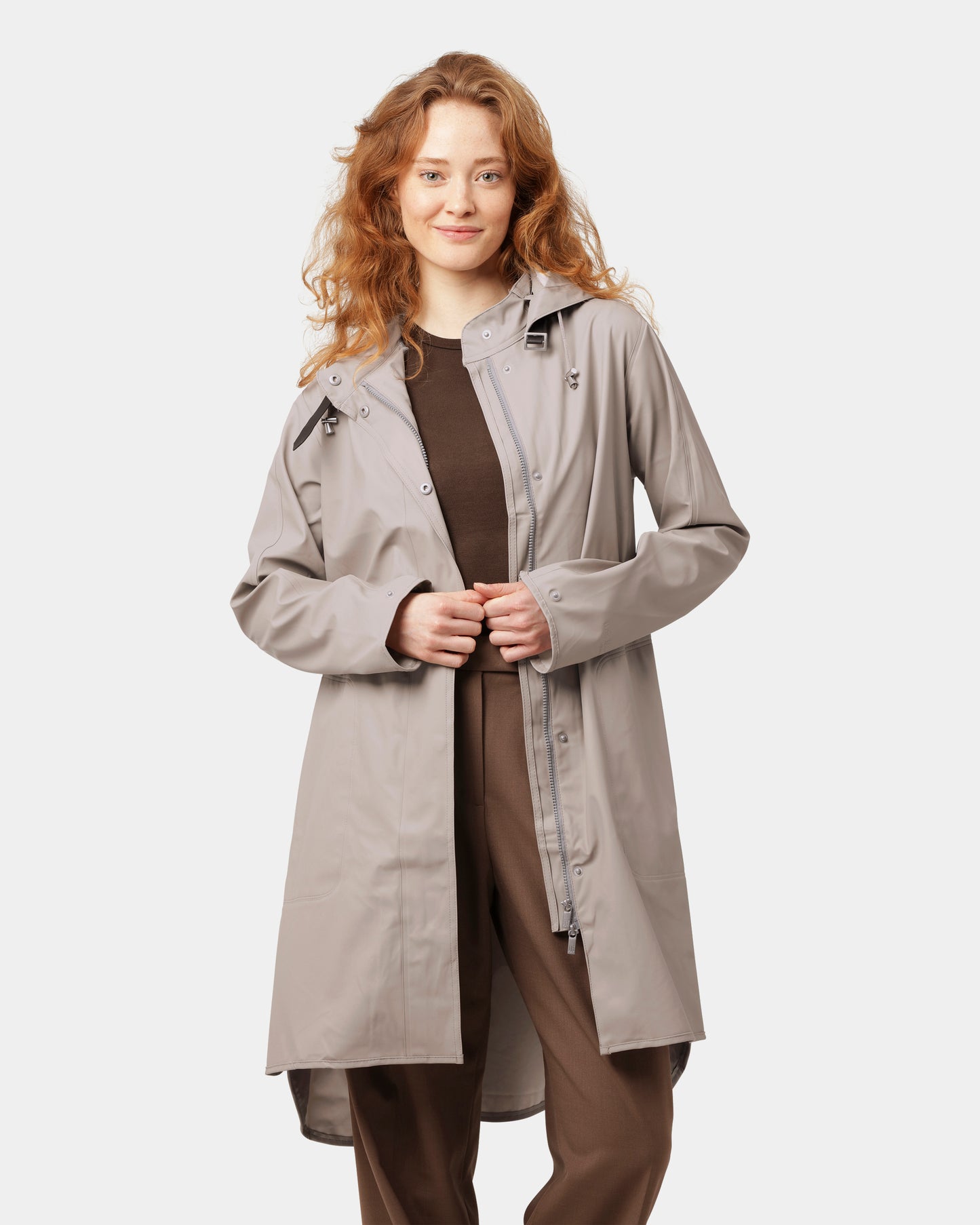 Ilse Jacobsen Rain Womens A-Line Rubberised Raincoat - Atmosphere 149