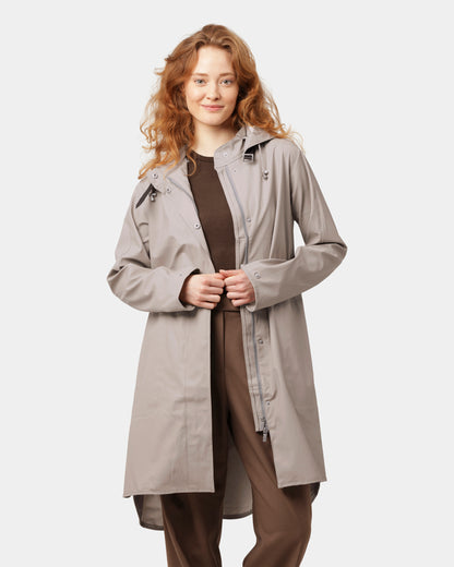 Ilse Jacobsen Rain Womens A-Line Rubberised Raincoat - Atmosphere 149