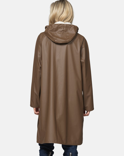 Ilse Jacobsen Rain Womens A - Line Rubberised Raincoat - Mud 206 | CHO | Designer Womens Rain Coats