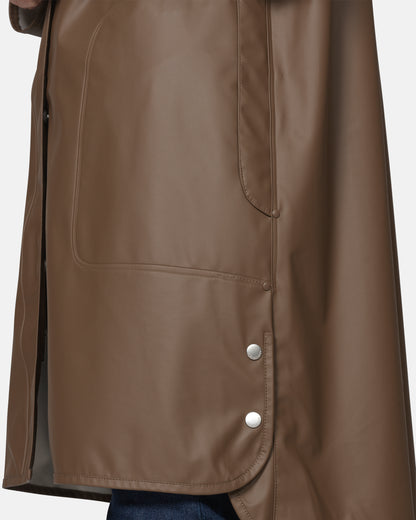 Ilse Jacobsen Rain Womens A - Line Rubberised Raincoat - Mud 206 | CHO | Designer Womens Rain Coats