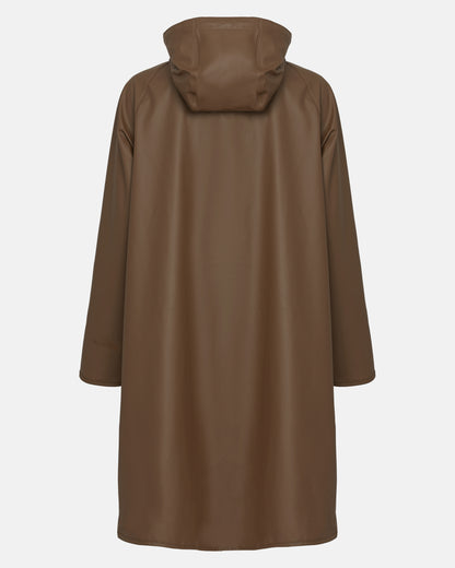 Ilse Jacobsen Rain Womens A - Line Rubberised Raincoat - Mud 206 | CHO | Designer Womens Rain Coats