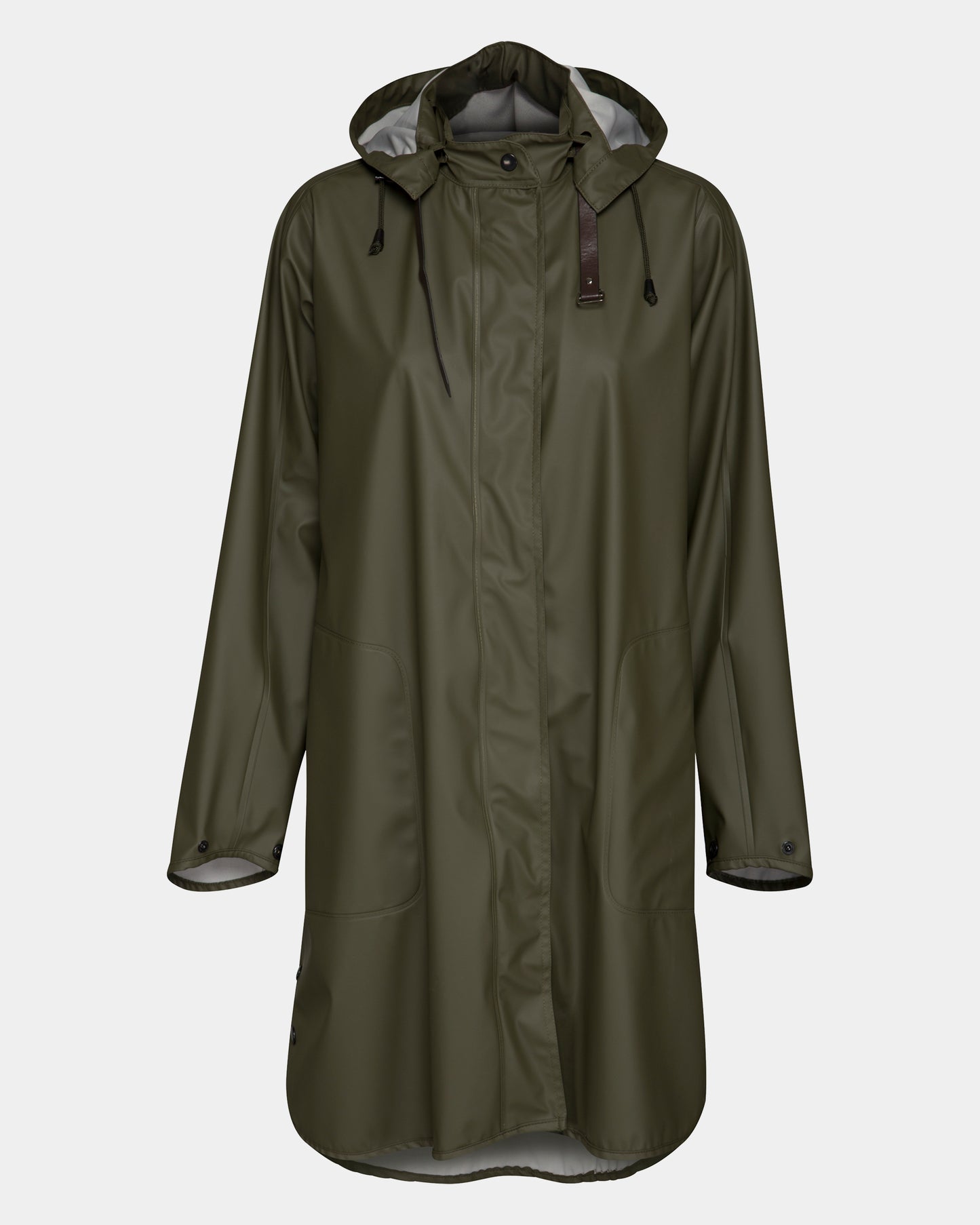 Ilse Jacobsen Rain Womens A-Line Rubberised Raincoat - Army 410