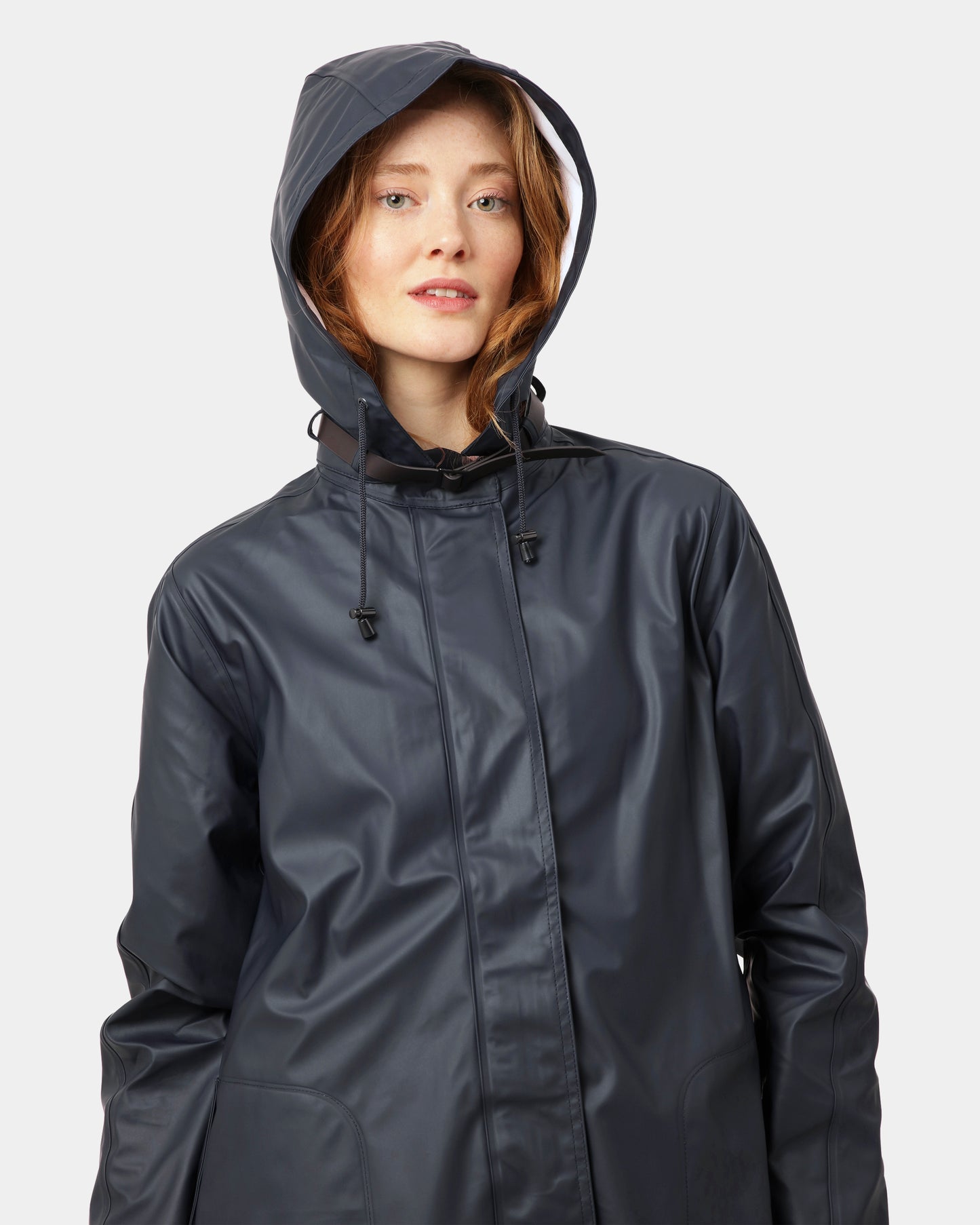 Ilse Jacobsen Rain Womens A-Line Rubberised Raincoat - Dark Indigo 660