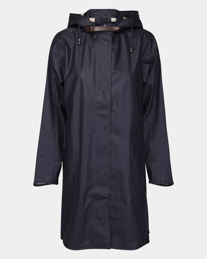Ilse Jacobsen Rain Womens A-Line Rubberised Raincoat - Dark Indigo 660