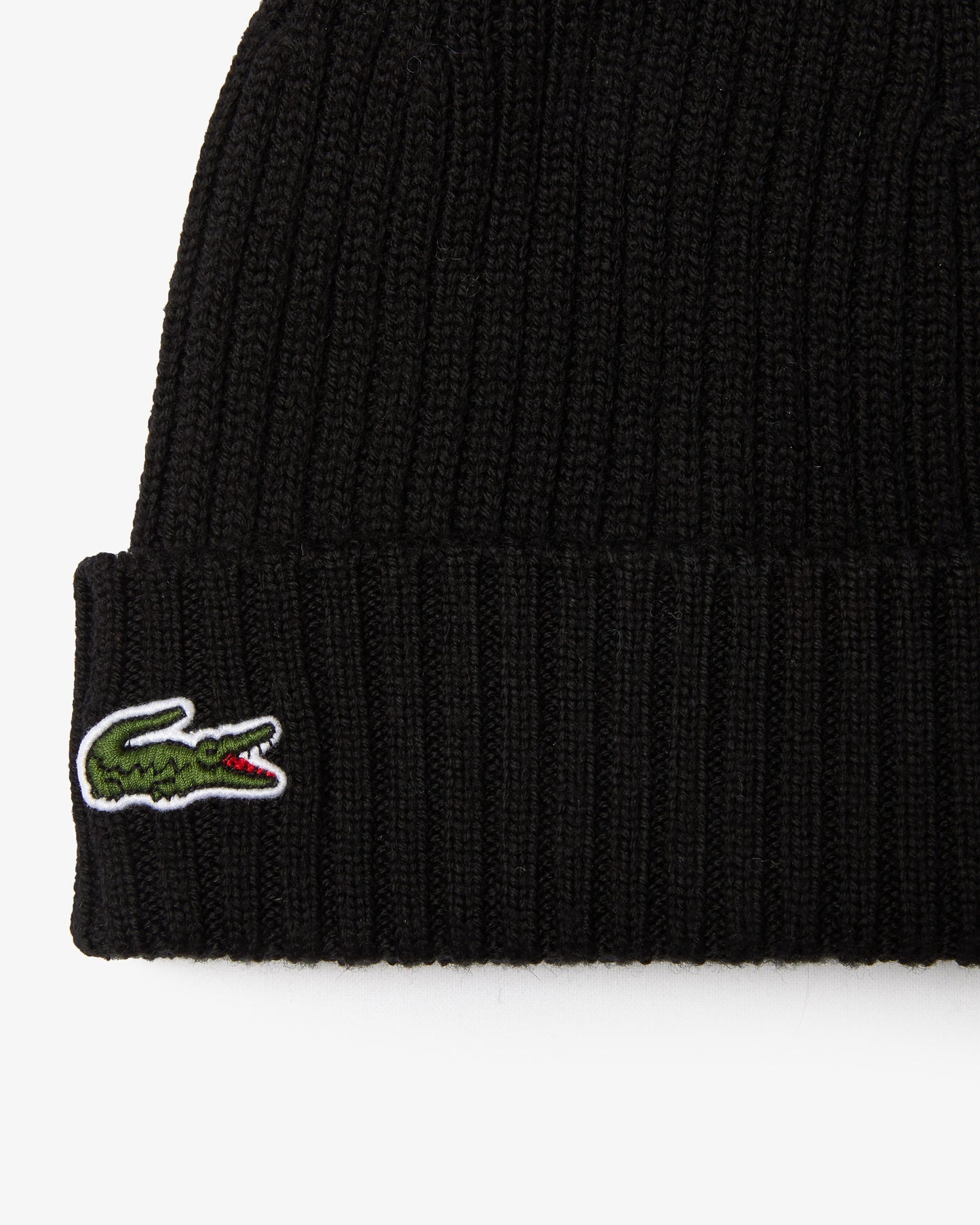 Lacoste Mens Ribbed Beanie - Black 031
