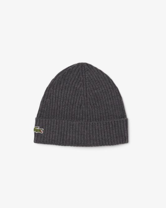 Lacoste Mens Ribbed Beanie - Pitch Chine 050