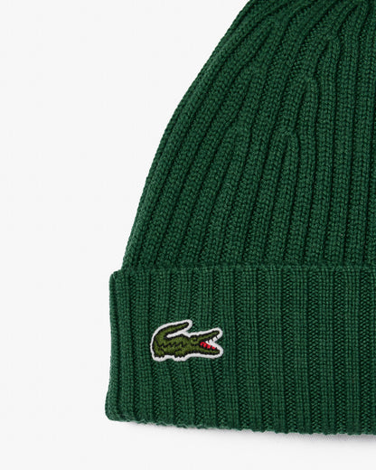 Lacoste Mens Ribbed Beanie - Green 132