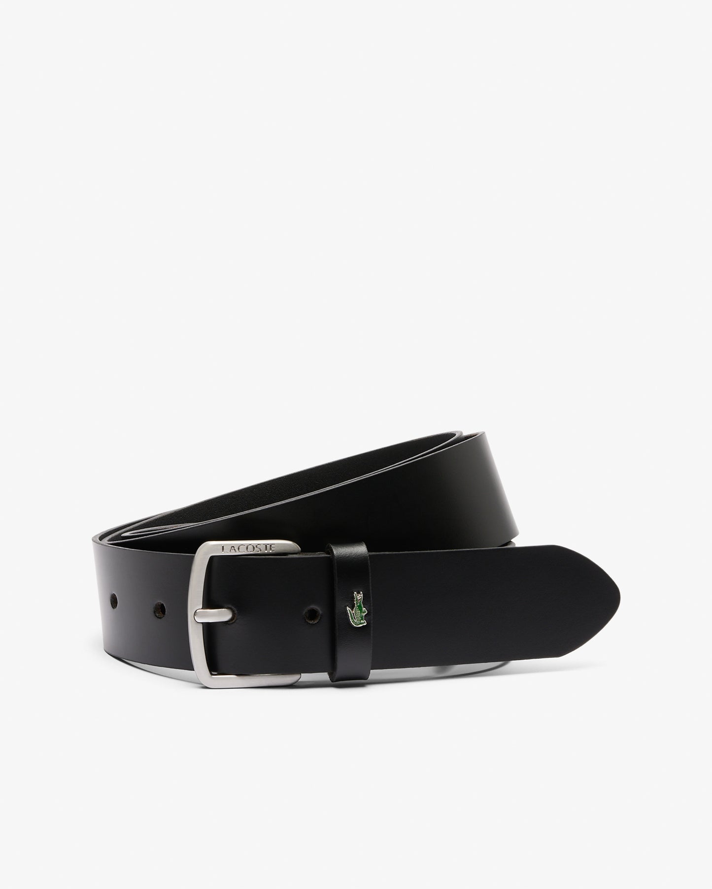 Lacoste Raw Edge Mens Leather Belt - Noir 000