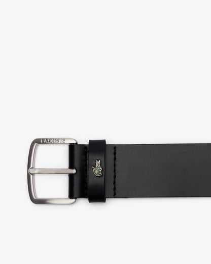 Lacoste Raw Edge Mens Leather Belt - Noir 000