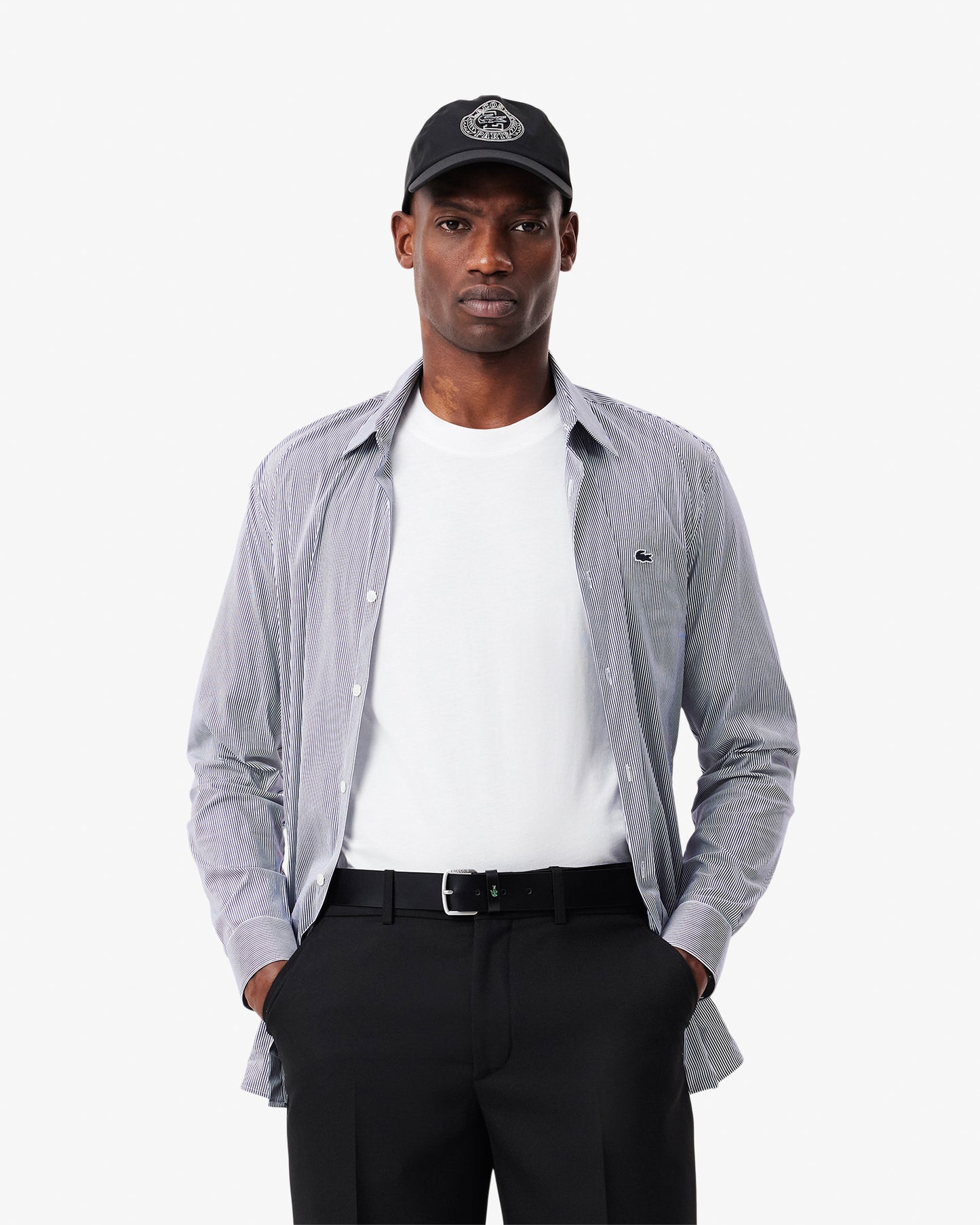 Lacoste Raw Edge Mens Leather Belt - Noir 000