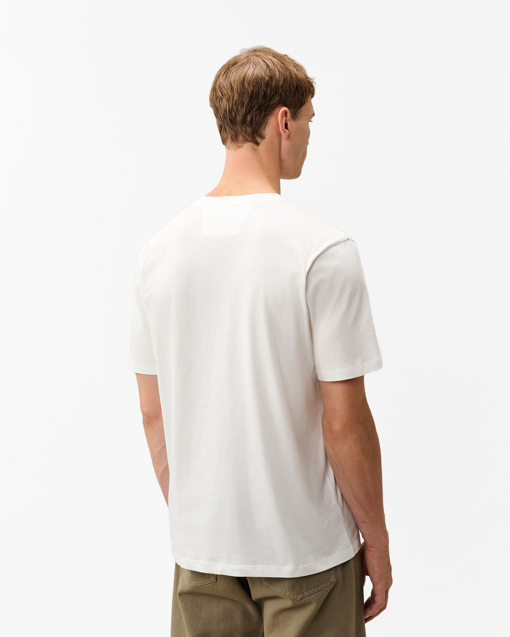 C.P. Company 30/1 Jersey Logo Patch Mens T-Shirt - Gauze White 103