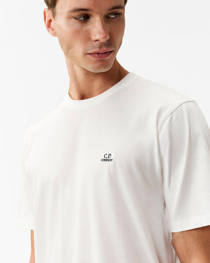 C.P. Company 30/1 Jersey Logo Patch Mens T-Shirt - Gauze White 103