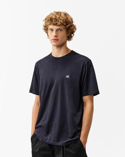C.P. Company 30/1 Jersey Logo Patch Mens T-Shirt - Total Eclipse 888