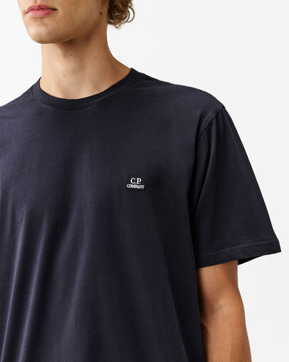 C.P. Company 30/1 Jersey Logo Patch Mens T-Shirt - Total Eclipse 888