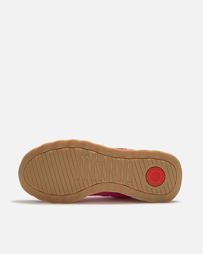 FitFlop Womens Retro - Q FF Fabric/Suede Trainers - Berry Rose/Marine Green E47 | CHO | Designer Womens Trainers